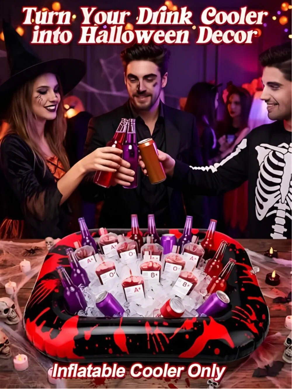 Halloween Inflatable Cooler for Party Decorations, 28'' x 22''